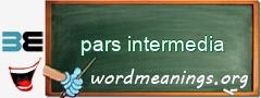 WordMeaning blackboard for pars intermedia